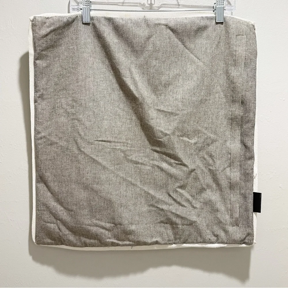 TEXTILES FOR LIFE Woven Gray Pillow Cover Sham Edged Cotton Binding 20” X 20”